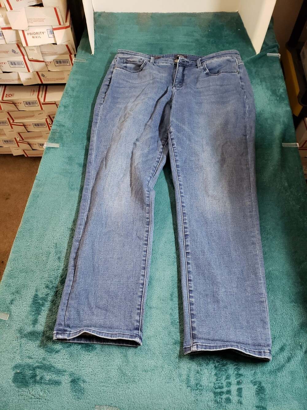 NYDJ Jeans Size 14 Womens Blue Stretch Pants Denim Mid Rise Margot Girlfriend